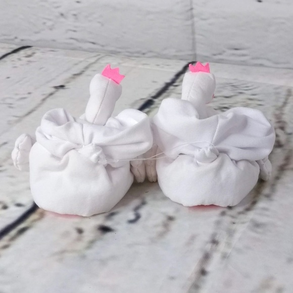 Cloud Island Baby Girl Swan Crib Booties - Picture 2 of 6
